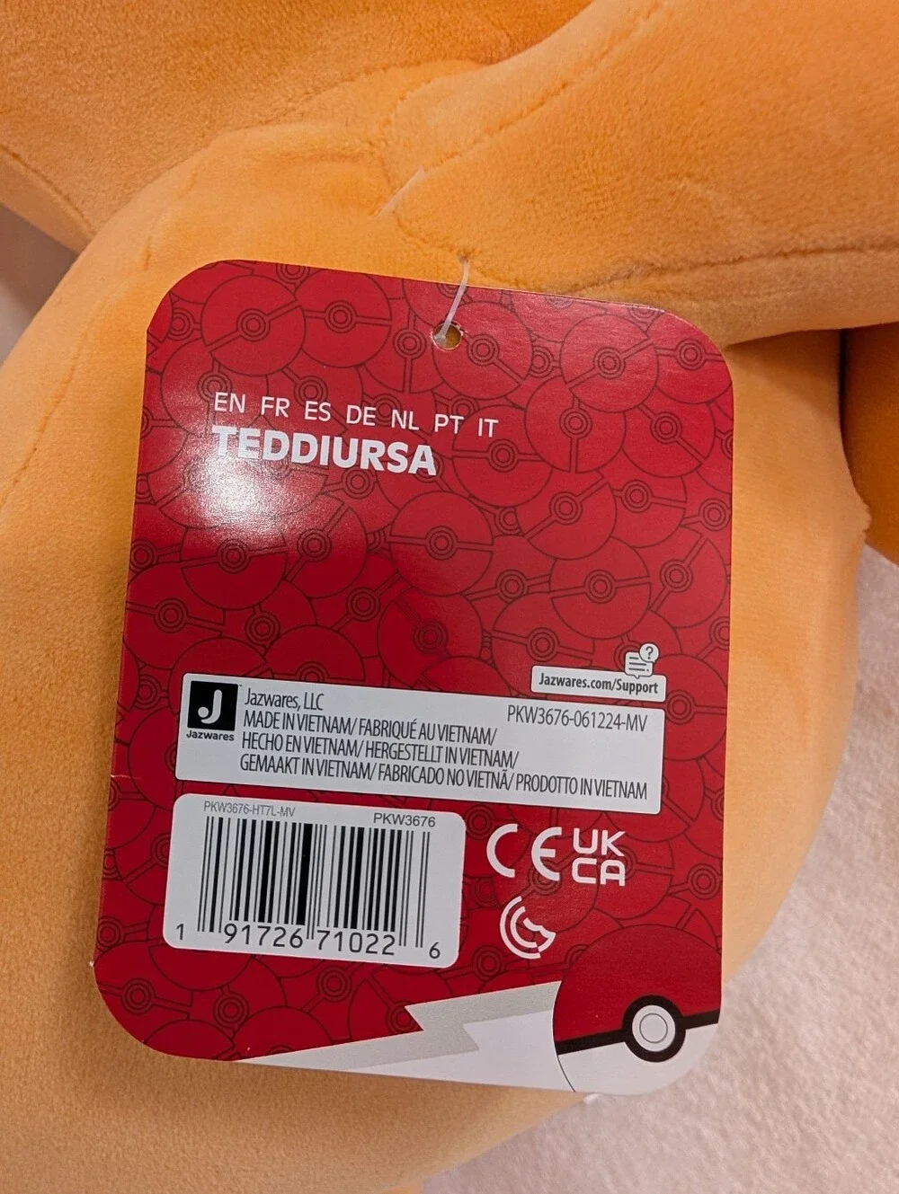 Pokemon Sleeping Plush Teddiursa Toy 18